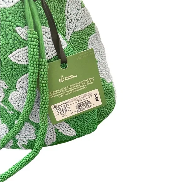 NWT Kate Spade Beaded Classic Rose Drawstring Bucket Bag - Picture 6 of 8